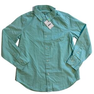 NWT Crewcuts Long Sleeve Button Down Mint Boys 6-7